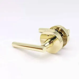 Handles Passage I Lever Door Lock Handle Set For Hallway Closet And Bathroom Keyless Polished Brass Door Lock