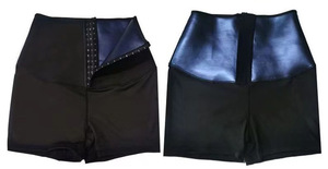 Shorts de sport taille haute pour femme, amincissants, effet push-up fessier, contrôle du ventre, couleur unie, pour fitness et yoga - Product Image 4