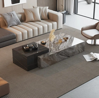 Table basse carrée multifonctionnelle en marbre, style moderne et épuré, pour salon de villa, style ferme, qualité E1, écologique, extensible