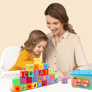 Hot bán STEM Đồ chơi giáo dục COLOFUL khối lập phương với thẻ nghiên cứu thư <span class=keywords><strong>Math</strong></span> Shape DIY xếp chồng khối Kit cho trẻ em - Product Image 4