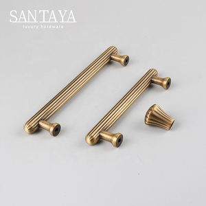 Tay nắm tủ bếp bằng đồng thau đen nguyên khối Santaya, tay nắm tủ quần áo phòng ngủ, núm kéo ngăn kéo, tay nắm đồ nội thất - Product Image 5