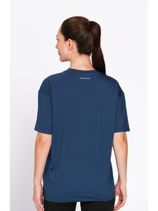 Munns & Mars <b>Women's</b> Solid Blue Cotton Oversized Tee Round Neck Casual T-<b>Shirt</b> Relaxed Fit Everyday Wear Fashion Top for Weekend - Product Image 5