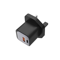 Adaptor pengisi daya dinding dua Port 20W Mini grosir pengisi daya cepat QC3.0 dengan PD 20W untuk Inggris colokan AS UE untuk ponsel & Laptop
