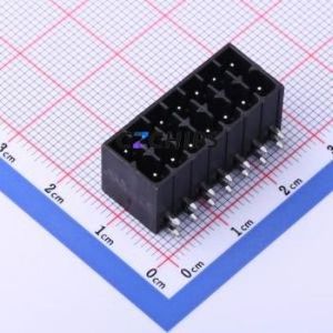 KF2EDGSR-3.5-2*7P Plug-in Terminal Block Bent Lead Through Hole,P=3.5mm Board-to-Board / Socket - Closed 2x7P 3.5mm Black - Product Image 1