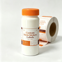 Envase de Muestra de HDPE de Pared Recta de 60 ml con Cierre Naranja y Etiqueta Impresa Personalizada para Proyectos de Empaque de Materia Prima Sólida en Gránulos