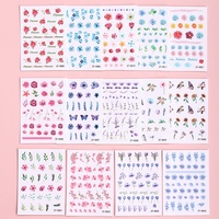 Stiker Kuku 3D Motif Hewan Bunga Natal Prancis Stiker Seni Kuku Anak-anak Plastik Perekat Sendiri Seni Kecantikan Kuku Lucu Berbagai Stiker Kuku
