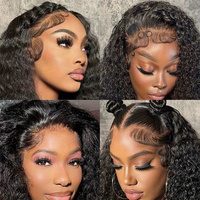 Perruques Courtes Bob Pixie Cut Cheveux Naturels Vietnamiens Frisés Kinky, Perruques Lace Front HD Sans Colle pour Femmes Noires