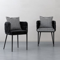 Meubles de restaurant en gros, style nordique moderne, fauteuil rembourré en cuir avec structure en métal, chaise de salle à manger, mobilier pour restaurant et hôtel