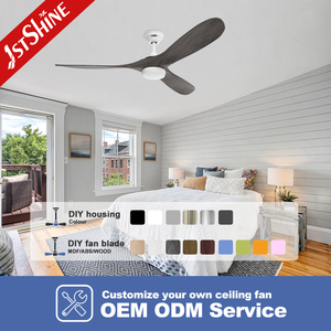 พัดลมเพดาน LED 1stshine, มอเตอร์ DC 60นิ้วใบพัด3ใบพัดพัดลมเพดานหรี่แสงได้ทำจากไม้พร้อมไฟสำหรับห้องนอน - Product Image 4