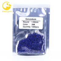 Saphir synthétique Corindon Starsgem 1,5 mm Prix bas Madagascar Saphir bleu clair foncé rond