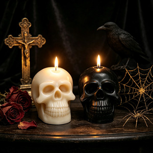 Festival Party Decorations Handmade Halloween Skull Scented <b>Candle</b> Halloween Creative Soy Wax <b>Candle</b> - Product Image 4