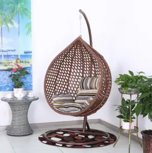 Fiber Glass Egg Swing Chair Set Metal Patio Round Rattan Home Out Door Indoor Silver Wicker Swings Hanging Grey Chaise Lounge