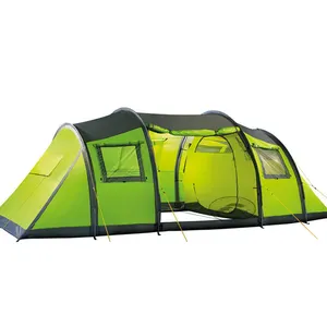 Профессиональная Большая туннельная палатка для экспедиций на заказ, семейная палатка для кемпинга на 6 человек с двумя спальными отсеками