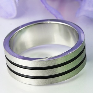 yunnique Men's <b>Titanium</b> Steel <b>Ring</b> Geometric Design Steel Color Fashion Jewelry Gift - Product Image 4