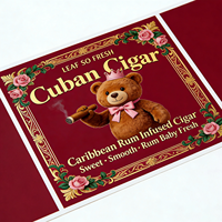 Étiquettes personnalisées pour boîtes à cigares, papier texturé adhésif, impression en relief avec feuille d'or, autocollants pour l'emballage des boîtes à cigares cubains