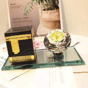 2025 New Supplies <b>Crystal</b> Glass Carved <b>Moon</b> Eid Mubarak Elegant Ramadan Home Decoration - Product Image 3