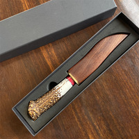 Couteau Bowie artisanal en acier Damas VG10 avec manche en bois de cerf, couteau de chasse et de camping en plein air, OEM