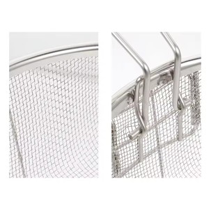 Stainless Steel Foldable Deep Fry Basket Round <b>Wire</b> Presentation with Detachable Handle Drain Basket - Product Image 5