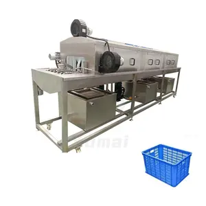 Stainless Steel 304 Customized Tunnel Automatic Plastic Bakery Tray Pallet Washing Machine Turnover Crate Washer