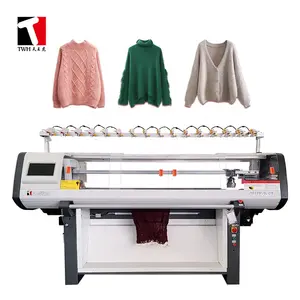 China OEM factory hot sales simple double system 52 inch 10G 12G computerized scarf sweater school uniform flat Knitting Machine