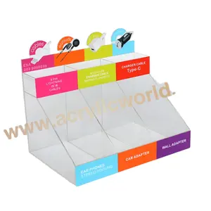 Customized table Advertising Cardboard Cell Phone USB Charger Display rack