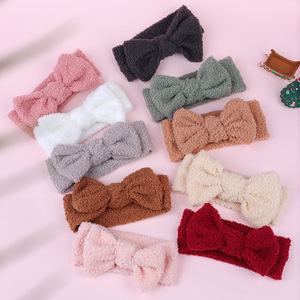 Großhandel Neugeborene Hochwertige Baby Herbst und Winter Kinder Kopf bedeckung Großer Bogen Doppels chicht Kinder Stirnband - Product Image 2