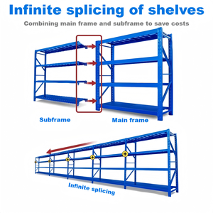 <span class=keywords><strong>Racking</strong></span> Étagère et étagères réglables en métal sans bouchon Stockage en entrepôt Étagère en métal à usage moyen - Product Image 3