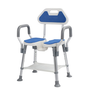 Dinglian Foldable Shower Chair With <b>Suction</b> Cups For Elderly Non Slip Bathroom Seat Gray Blue Orange - Product Image 3