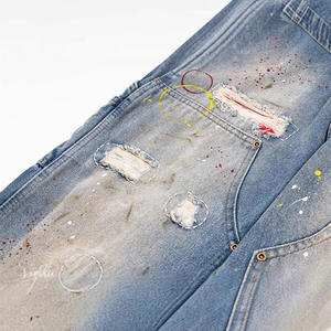 กางเกงยีนส์ทรงแบ็กกี้ ผู้ชาย สไตล์วินเทจ ผ้าฝ้ายเดนิม ทรงขากว้าง ขาเดี่ยว แต่งรอยขาด สำหรับผู้ชาย - Product Image 2