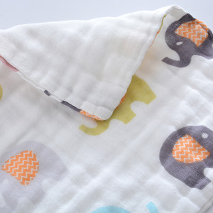Toalla cuadrada de gasa de algodón de alta densidad de seis capas para bebé, pañuelo para niños, toalla de alimentación, estampado de dibujos animados, jersey infantil - Product Image 3