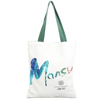 Sac fourre-tout en toile de coton durable avec motif imprimé lettres, logo personnalisé, tissu recyclé, matériau PP - Sac publicitaire pour le shopping