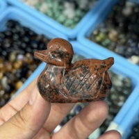 Figurine de canard en cristal naturel sculpté à la main, pierre de guérison Reiki, ornement de canard en pierre précieuse, vente en gros
