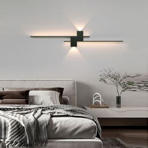 Luz LED de pared minimalista de aluminio blanco y negro de 6W de potencia, Control táctil para el hogar, sala de estar, dormitorio, Control remoto - Product Image 1