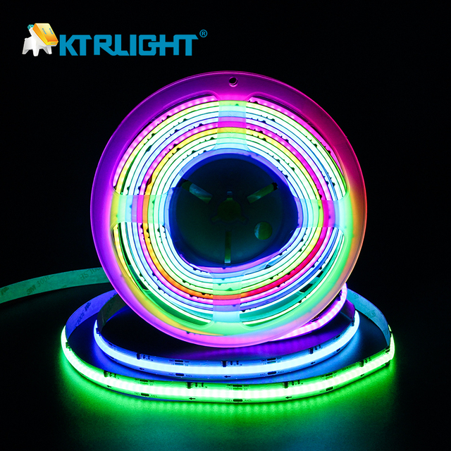 Rgbic COB Led Strip 12/24V 720led/m 10mm Wide Ip20 5m/roll RGBIC Rgb Light Rgb Led Addressable Led Strip Smart Led Strip Light
