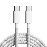Câble de charge tressé 1M 60W Type C, câble de données USB C vers USB C en nylon pour iPhone Android 15 16 17 Pro Max Plus Air, charge rapide