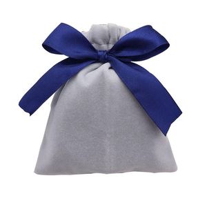 Pochette à bijoux en velours en gros, sac cadeau anti-poussière pour boucles d'oreilles, sac à bijoux en velours avec nœud papillon et cordon de serrage, sac de rangement pour bijoux, sac cadeau de mariage - Product Image 3