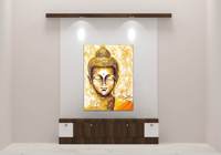 YOOFAN Art mural abstrait moderne Bouddha bleu sur toile, huile sur toile, pour salon, décoration intérieure