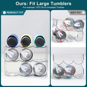 Moderno Estante Apilable Transparente de 3 Niveles para 9 Botellas, Multifuncional, con Compartimento Grande para Botellas Stanley - Product Image 2