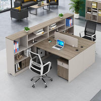 Ensemble bureau et chaise de bureau à panneau moderne simple bureau financier pour le personnel enseignant avec bureau d'ordinateur à double siège
