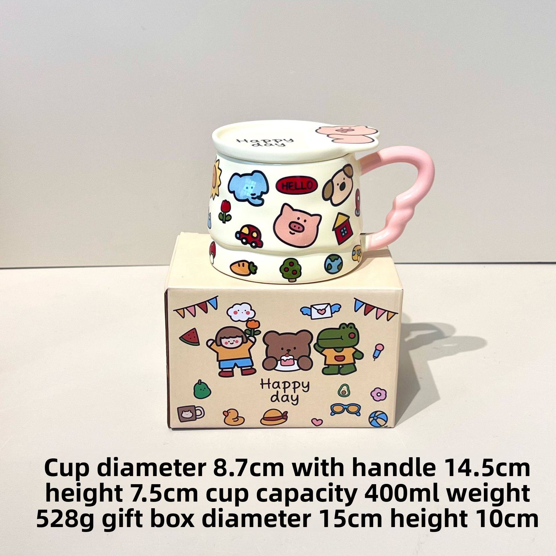 Série d'animaux Doodle - Porcelet rose