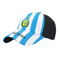 Casquette de baseball sportive d'extérieur à visière incurvée à 6 panneaux, imprimée drapeau national rayé, pour supporter de football argentin, Copa América 2026