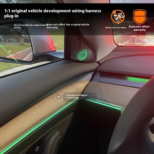 Đèn khí quyển khắc laser 64 màu dành cho Tesla Y/3 Model, độ chế tạo nội thất đặc biệt dành cho xe Union Model3/Y - Product Image 1