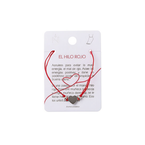 Tobillera de Acero Inoxidable Angelina Heart con Hilo Rojo, Amuleto de la Suerte, Joyería para Mujer, Regalo, Accesorio de Moda - Product Image 1