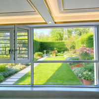 Ventana Abatible de Aluminio con Rotura de Puente Térmico, Doble Acristalamiento, Insonorizada, Diseño Moderno para Cocina, Entrada, Villa, Hotel, Proyecto Residencial
