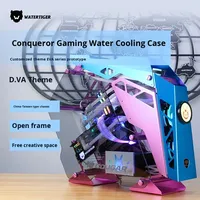 Boîtier ouvert Gujia Conqueror Alien Mid Tower ATX entièrement en aluminium avec ventilateur, thème de jeu anime, couleur personnalisée anodisée en stock