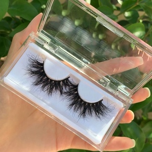 Factory price eyelash popular 3d faux mink eyelashes no cruelty 25mm silk eyelashes with customized packaging box