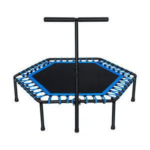 पेशेवर मिनी हेक्सागोनल फिटनेस बहुरंगा लोचदार trampoline कूद बिस्तर रेलिंग के साथ बच्चों के लिए संलग्नक के बिना