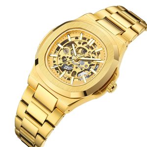 Wholesale Luxury Gold <b>Skeleton</b> Men's <b>Automatic</b> <b>Watch</b> Luminous Feature Business Hollow Mechanical Men <b>Watch</b> - Product Image 5