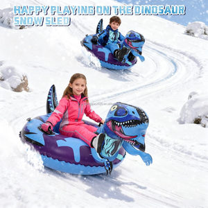 Tubo de Nieve Inflable Resistente con Forma de Dinosaurio, Trineo Grande para Diversión Invernal, Equipo Plegable de PVC Grueso con Fondo Rígido - Product Image 5