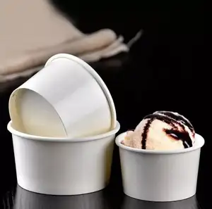 Disposable Dessert Soup Bowls Party Supplies Paper Ice Cream Cup 6oz Bowls For Ice Cream, Soup, Frozen Yogurt